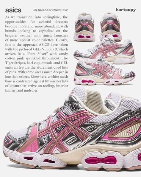 Shoe Wishlist 2023, Pink Aesthetic Pictures, Gel Nimbus 9, Pretty Sneakers, Trendy Shoes Sneakers, Pretty Shoes Sneakers, Shoes Outfit Fashion, Funky Shoes, Spotify Apple