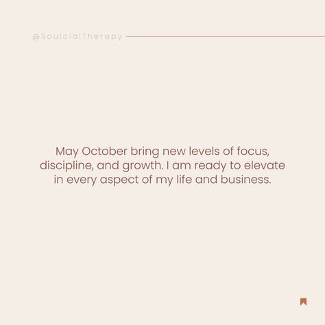 ✨ Hello, October! ✨ This is the perfect time to reset, refocus, and realign with the goals we set at the beginning of the year. The next three months are personal, and we owe it to ourselves to finish strong. Let’s step into October with intention, focus, and the determination to grow in every aspect of our lives. Swipe through for some affirmations to carry you through the month. 🌿✨ Which affirmation speaks to you the most? Share in the comments below! 👇🏾💬 #affirmations #october #soulcia... Finish Strong, Hello October, I Am Ready, Our Life, The Beginning, Of My Life, To Grow, Affirmations, The Year