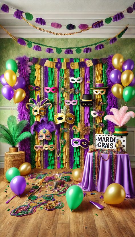 17+ Must-Have Mardi Gras Decoration Ideas for Your Home 🏡 Mardi Gras Prom Decorations, Mardi Gras Ball Decorations Table Settings, New Orleans Decorations, Mardi Gras Bday Party, Mardi Gras Casino Night, Rio De Janeiro Carnival Party Ideas, Mardi Gras Dance Theme, Mardi Gras Bridal Shower Ideas, Martigraw Party Ideas