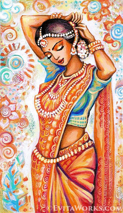 Aroma of Saffron, Indian girl Indian Artwork, Indian Women Painting, Indian Art Gallery, Dance Paintings, Beautiful Art Paintings, Indian Woman, Indian Paintings, Indian Art Paintings, Traditional Paintings