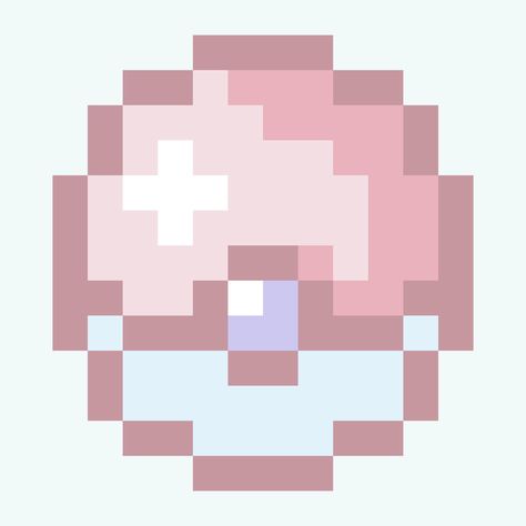 Here is the 1st costimized pokeball i did in a series where I make pokeballs to match certain pokemon Cute Pokemon Pixel Art, Pink Pokemon Icon, Fairy Pokemon Aesthetic, Sylveon Widget, Pink Pokemon Aesthetic, Pixel Pokeball, Pink Pokeball, Pink Pixel Art, Pink Pokemon