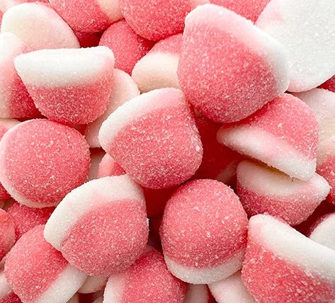 Strawberry Puffs, Pink Party Foods, Pink Snacks, Salad Dressing Container, Pink Sweets, Strawberry Candy, Baby Shower Treats, Baby Shower Candy, Cbd Gummies