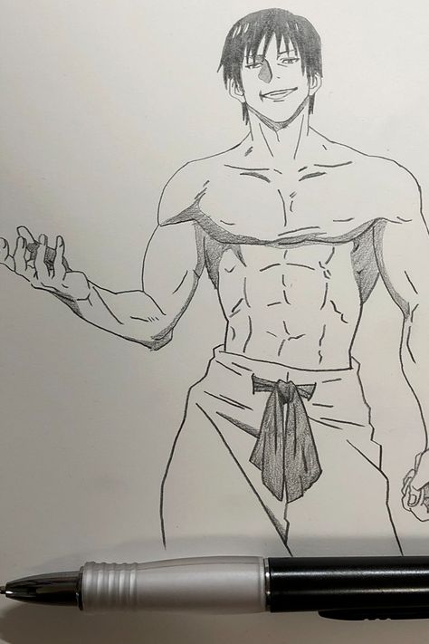 Draw Toji Fushiguro freestyle shirtless from Jujutsu Kaisen https://youtu.be/f2YBuI6JqK4 Toji Sketch Pencil, Toji Fushiguro Back, Toji Drawings, Toji Fushiguro Sketch, Cool Art Drawings Anime, Toji Fushiguro Drawing, Anime To Draw, Toji Sketch, Cute Anime Drawings