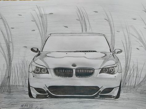 Bmw E60 Drawing, Bmw M5 Drawing, Car Manga, Bmw Sketch, E60 Bmw, Bmw M5 E60, M5 E60, 4k Wallpapers For Pc, Samurai Artwork