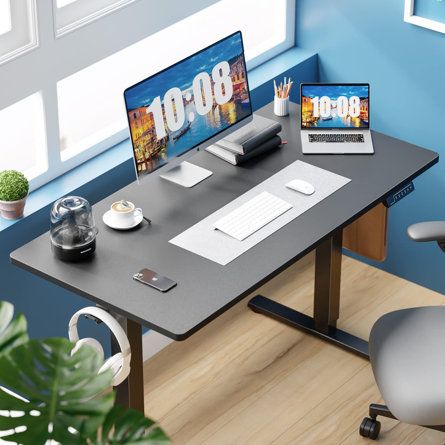 Black Standing Desk, Standing Desk Height, Home Office Table, Electric Standing Desk, Computer Workstation, Adjustable Height Standing Desk, Grey Desk, Stand Up Desk, Computer Stand