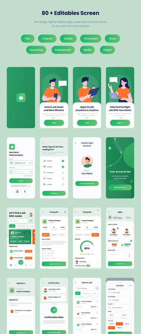 Jobie - Job Finder App Job Finder Mobile App UI KIT Perfectly Designed for you Job Finder App, Ui Website Design, Creative App Design, Desain Ux, Application Ui Design, Ux Design Mobile, Ux App Design, App Design Layout, Mobile Application Design