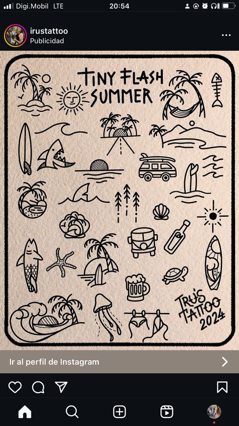 Small Surfing Tattoos, Surf Flash Tattoo, Simple Beach Tattoo, Surf Tattoo, Tiny Tats, Boho Tattoos, Flash Sheets, Western Tattoos, Flash Ideas