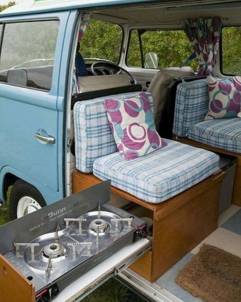 Westfalia Interior Ideas, Westfalia Interior, Bus Interior Ideas, Camper Decorations, Volkswagen Bus Interior, Van Decoration, Vw Interior, Vw Transporter Camper, Kombi Clipper