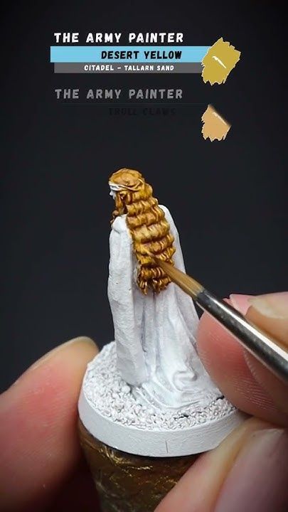 Dnd Miniatures Painting Tutorial, Dnd Miniatures Painting, Paint Blonde Hair, Miniature Figures Fantasy, Painting Figurines, Paint Miniatures, Dnd Crafts, Dnd Minis, Warhammer Miniatures