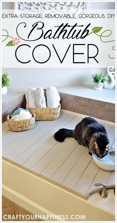 Bath Tub Cover Ideas, Whirlpool Tub Surround Ideas, Garden Tub Makeover, Unused Bathtub Ideas, Diy Tub Skirt, Tub Surround Ideas, Jet Tub, Bathtub Cover, Wood Bathtub