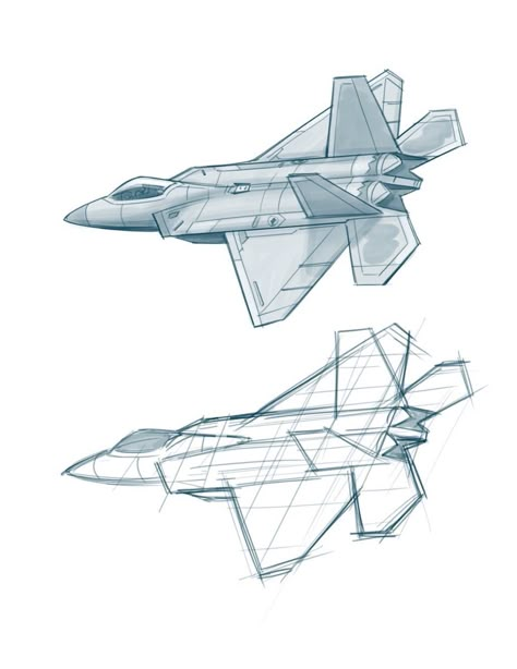 Plane Sketch Airplanes, Severed Arm Reference, Airplane Design Sketch, F22 Drawing, F22 Raptor Drawing, F16 Drawing, Airplane Drawing Sketches, Jets Drawing, Fighter Plane Tattoo