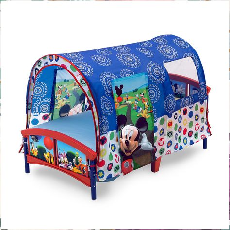 Delta Children Toddler Tent Bed, Disney Mickey Mouse Toddler Tent Bed, Toddler Canopy Bed, Disney Princess Carriage, Mickey Mouse Bedding, Bed Tents, Toddler Tent, Roll Up Door, Tent Bed, Disney With A Toddler