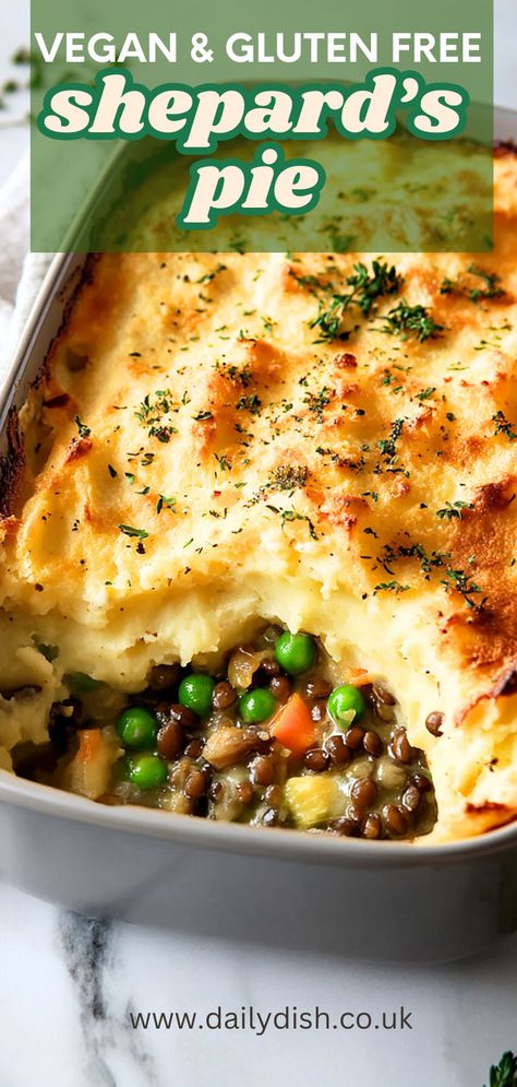 Vegan & Gluten Free Shepard's Pie Gluten Free Shepards Pie, Lentil Shepards Pie, Shepards Pie Recipe, Shepard S Pie, Shepard's Pie, Vegan Shepherds Pie, Winter Dinners, Shepards Pie, Vegan Lentil