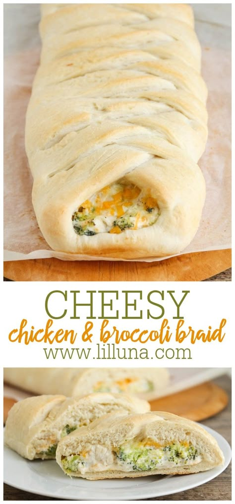 Chicken broccoli braid is the ultimate comfort food. It is filled with cream cheese, shredded cheese, broccoli and chicken! #cheesychickenbroccolibraid #cheesychicken #chickenbroccolibraid #chickendinner #chickenandbroccoli Chicken And Broccoli Braid, Chicken Broccoli Braid, Broccoli Braid, Braid Bread, Cheesy Chicken And Broccoli, Cheese And Broccoli, Broccoli And Chicken, Homemade Glitter, Baking Chicken