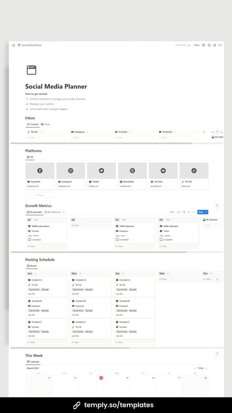 Everything you need to plan your social media content. Social Media Planning Template, Social Media Planner Template, Study Planner Free, Social Media Organization, Free Social Media Templates, Life Planner Organization, Social Media Content Planner, Monthly Planner Template, Media Planning