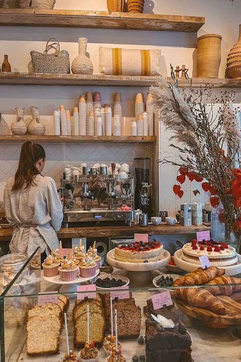 My Coffee Shop, Farm Cafe Design Coffee Shop, Cafe Bakery Aesthetic, Danish Coffee Shop, Bakery Cafe Aesthetic, Cottage Bakery Aesthetic, Small Town Bakery Aesthetic, Cafe Baked Goods, Cottage Core Cafe