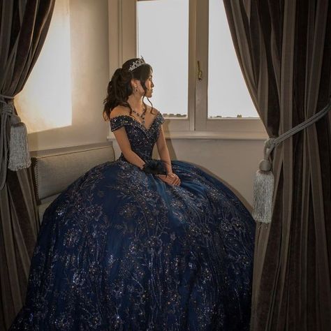 riana mae tan on Instagram: ". 13.05.22 debut 🤍" Dark Academia Quinceanera Theme, Debut Dresses Filipino Blue, Navy Quince Dress, Dark Quinceanera Dresses, Midnight Blue Quince, Midnight Quinceanera Theme, Midnight Blue Quinceanera Dresses, Quinceanera Dresses Navy Blue, Navy Blue Quince Dress