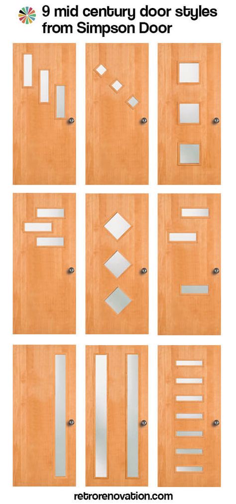 14 Places to Buy or DIY Mid Century Modern Front Doors - Retro Renovation Modern Exterior Door, Mid Century Doors, Mid Century Modern Front Door, Mid Century Door, Modern Front Doors, Exterior Door Styles, Diy Mid Century Modern, Diy Mid Century, Mid Century Modern Exterior