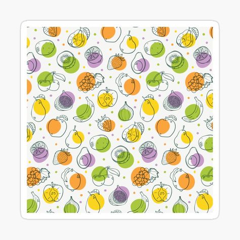 Get my art printed on awesome products. Support me at Redbubble #RBandME: https://www.redbubble.com/i/sticker/Fruit-Hand-Drawn-by-CaliCountryLife/67178282.JCQM3?asc=u Fruit Logo Design Ideas, Fruit Logo Design, Fruit Logo, Fruit Icons, Food Pattern, Aesthetic Lockscreens, Food Patterns, Pet Logo Design, Fruit Pattern