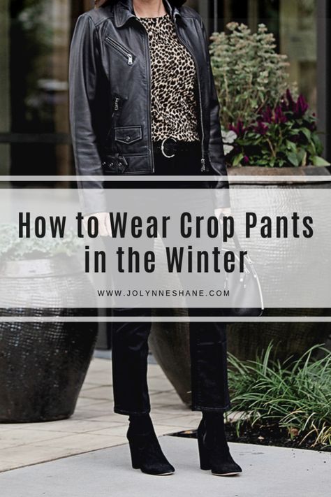 How to Wear Crop Pants in the Winter Cropped Work Pants Outfits, How To Wear Cropped Pants In Winter, Pixie Pants Outfit Winter, Styling Cropped Pants, Gray Cropped Pants Outfit, Wide Leg Crop Pants With Ankle Boots, Cropped Pants And Boots, Cropped Pants With Ankle Boots, Wide Leg Crop Pants Outfit Winter