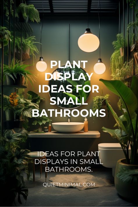 Transform awkward bathroom spaces with greenery. Get tips on using tropical plants and creative displays for a vibrant look. #BathroomGreenery #CreativeDisplays #IndoorPlants #PlantStyling Bathroom Sink Plant Decor, Plant Ceiling Bathroom, Bathroom Wall Plant Ideas, Eucalyptus Inspired Bathroom, Pothos Plant In Bathroom, Green Plant Bathroom Decor, Modern Jungle Bathroom, Living Wall Bathroom Ideas, Small Bathroom With Plants Decor