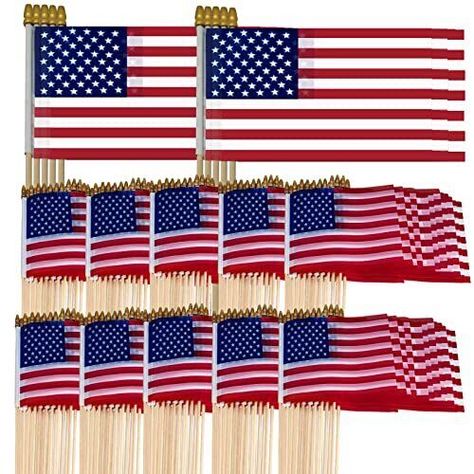 ad eBay - Find many great new & used options and get the best deals for Small American Flags on Stick - Mini American Flags with Safety Spear Tip - at the best online prices at eBay! Free shipping for many products! Small American Flags, Wooden Poles, 4th Of July Celebration, American Flags, Creative Display, 4th Of July Decorations, Shop Fans, Us Flag, Labor Day