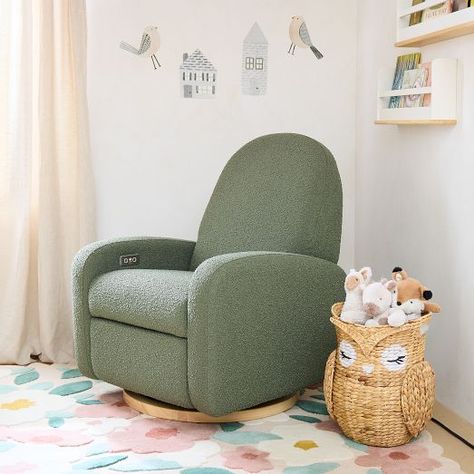 Hobbit Nursery, Bedroom Accent Chairs, Modern Glider Chair, Green Rocking Chair, Nursery Corner, Nursery Glider Chair, Nursery Recliner, Chairs For Kids, Modern Nursery Furniture