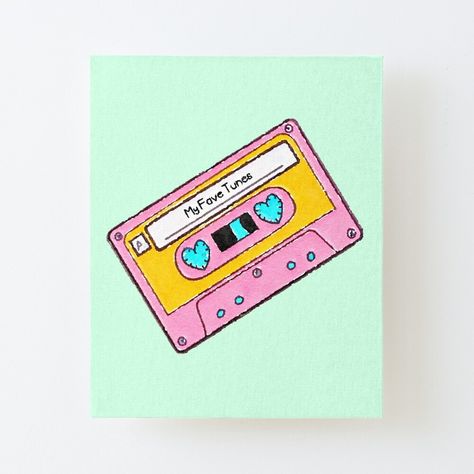 Cute Cassette Tape Drawing, Organize Papers, Interactive Space, Retro Kawaii, Cute Easy Paintings, Kids Canvas Art, Try Try, Art For Room, Artsy Ideas