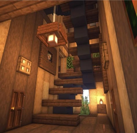 Staircase Minecraft, Chalet Minecraft, Minecraft Staircase, Houses Simple, Minecraft Houses Interior, Case Minecraft, Build Minecraft, Minecraft Decoration, Rumah Minecraft Sederhana