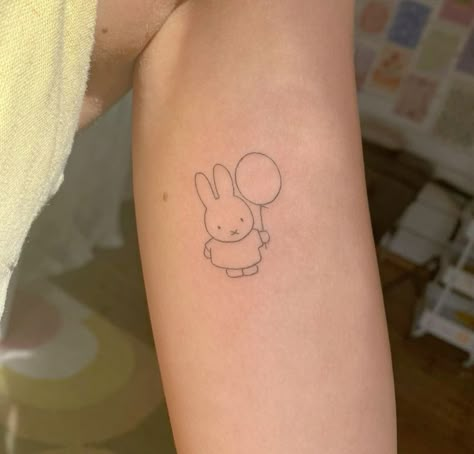 Miffy Tattoo Design, Back Hand Tattoos, Hand Tattoos Drawing, Miffy Tattoo, Miffy Aesthetic, Chicken Tattoo, Amsterdam Tattoo, Stunning Tattoos, Hello Kitty Tattoos