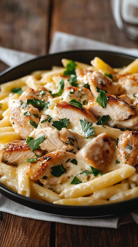 Experience a delicious twist on classic pasta with Chicken Florentine Pasta! This creamy dish combines tender chicken, fresh spinach, and al dente pasta, all tossed in a rich sauce that’s bursting with flavor. Perfect for cozy family dinners or impressing guests, this recipe is both simple and satisfying. Discover the step-by-step guide to create this mouthwatering meal that will become a favorite in your household. Dive into comfort food perfection today! Creamy Chicken Florentine, Florentine Pasta, Chicken Florentine Pasta, Chicken Scampi Recipe, Garlic Chicken Pasta, Chicken Scampi, Creamy Tuscan Garlic Chicken, Pasta With Chicken, Chicken Fresh