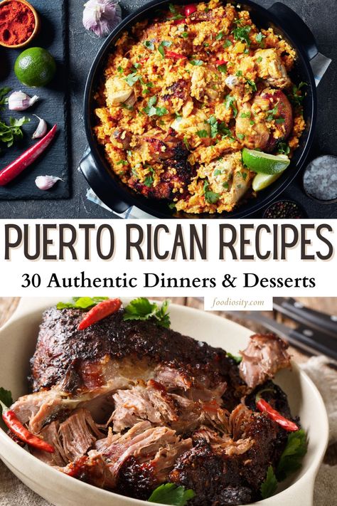 30 Puerto Rican Recipes - Authentic Dinners & Desserts - Foodiosity Puerto Rican Beans Recipe, Puerto Rican Comfort Food, Puerto Rican Easter Recipes, Puerto Rican Cake, Puerto Rican Recipe, Best Puerto Rican Recipes, Puerto Rican Rice Recipe, Puerto Rican Crockpot Recipes, Puerto Rican Meat Dishes