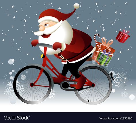 By Cycle, Cycle Drawing, Santa Claus Images, Bike Illustration, Summer Banner, Bike Gift, Christmas Planning, Christmas Nativity Scene, Pretty Christmas