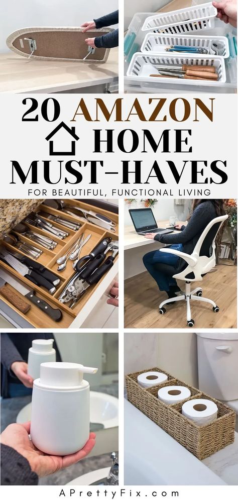 These Amazon home solutions and must-haves are for those craving beauty & function at home. From DIY tools to storage ideas, kitchen and bathroom solutions, gadgets & more! #Amazon #AmazonHome #AmazonKitchen #AmazonBathroom #HomeOffice #Tools Amazon Hacks, Interior Decorating Tips, Bathroom Gadgets, Home Solutions, Must Have Gadgets, Kitchen Solutions, Bathroom Solutions, Kitchen Must Haves, Organic Forms