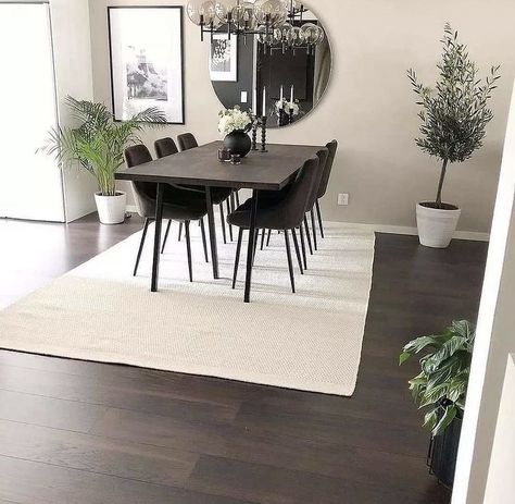 Dark Hardwood Floors Living Room, Dark Floor Living Room, Dark Wood Floors Living Room, Modern Dining Room Lighting, Dark Dining Room, Floor Living Room, Dining Room Furniture Modern, Dinning Room Design, Living Room Decor Inspiration