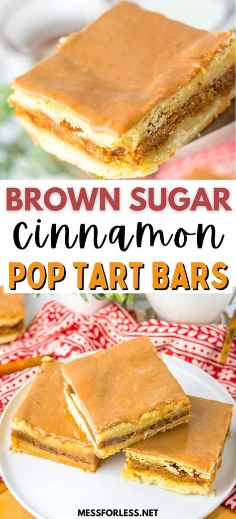 Try our Brown Sugar Cinnamon Pop Tart Bars Recipe! These bars feature a buttery dough layered with sweet, cinnamon-spiced filling, and topped off with a dreamy cinnamon-vanilla icing. Whip these up in under an hour for an irresistibly gooey and delightful snack or dessert. Cinnamon Sugar Pop Tart Bars, Cinnamon Pop Tart Bars, Brown Sugar Cinnamon Pop Tart Bars, Cinnamon Tortilla Dessert, Homemade Brown Sugar Pop Tarts, Brown Sugar Pop Tart Bars, Pop Tart Bars, Sheet Pan Pop Tart, Tortilla Dessert Recipes