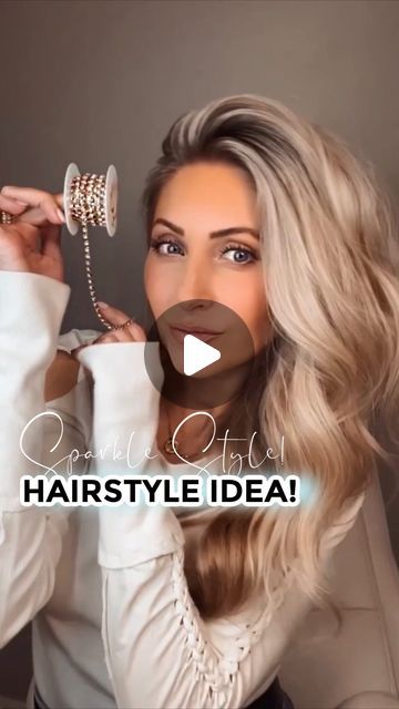 DANA PLUMMER on Instagram: "Rhinestone Chain Hairstyle Idea! ✨ I love this style SO much because it’s great for date night or holiday party! Jeans or gown! ✨

If you try this look, please tag me!! 🥰 It makes me SO happy when others are inspired by my art!! I LOVE to see what you come up with! That's the cool thing about art & creativity. Because the hair is different & the hands that are creating the style are different… each style is unique! 🙌🏻 

Stay tuned because I have a few more rhinestone chain reels coming. They’re all Level 1 easy!

I will post the Amazon link for my favorite bobby pins & rhinestone chains in my stories! When my stories expire, I will put them in a highlight bubble! 🥰

For my makeup, check out my pinned reel! 

#hairtutorial #hairvideo #easyhairstyles #hairinsp Hair Styles With Rhinestone Clips, Rhinestone Clips Hairstyles, Rhinestones In Hair, Hairstyle For Party Night, Rhinestone Hairstyle, Long Braid Ponytail With Rhinestones, Hairstyles For Party Night, Rhinestone Bobby Pins Hairstyles, Rhinestone Ponytail Braid