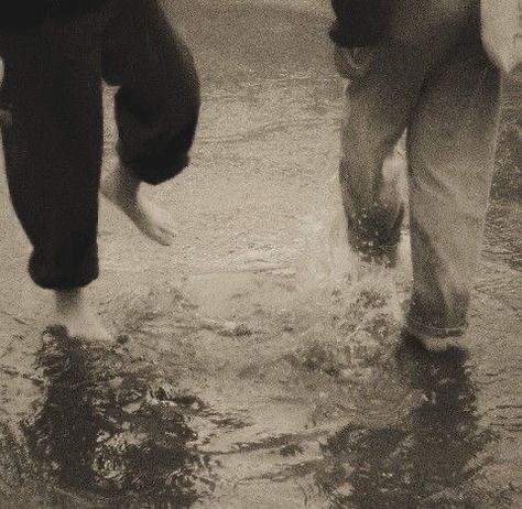 Two People, In The Rain, The Rain, Umbrella, Walking, Water