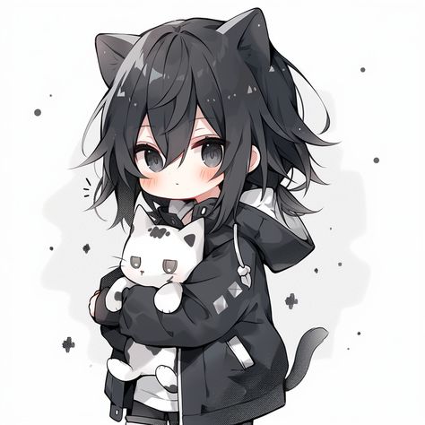 Kawaii Discord Pfp, Discord Pfp, Kawaii Chibi, Profile Pictures, Gaming, Anime, Black, Kawaii