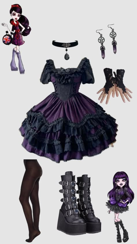 Elissabat Stoker inspired outfit #monsterhigh Disfraz Monster High, Goth Alt Aesthetic, Monster High Inspired Outfits, Monster High Cosplay, Monster High Costume, Abby Sciuto, Elegant Goth, Monster High Clothes, High Clothes