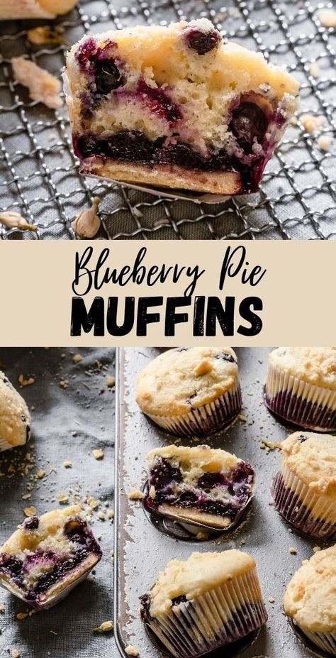 These Blueberry Pie Muffins are easy homemade breakfast recipes. With a layer of a crispy pie crust topped with sweet blueberry pie filling and a moist flavorful blueberry muffin. |#blueberrymuffin #blueberrymuffinrecipe #blueberrypiemuffin #muffinrecipe #easymuffinrecipe #breakfastrecipe #breakfastmuffin #sourcreamrecipe #blueberryrecipe #blueberrypierecipe #blueberrypiefilling #blueberryfilling #piefilling #dessert #onesarcasticbaker #homemademuffin #homemademuffinrecipe | Dried Cranberry Recipes, Recipe For Blueberry Muffins, Dried Cranberries Recipes, Homemade Muffins Recipe, Decadent Cheesecake, Flakey Pie Crust, Homemade Breakfast Recipes, Easy Spring Recipes, Dried Cranberry