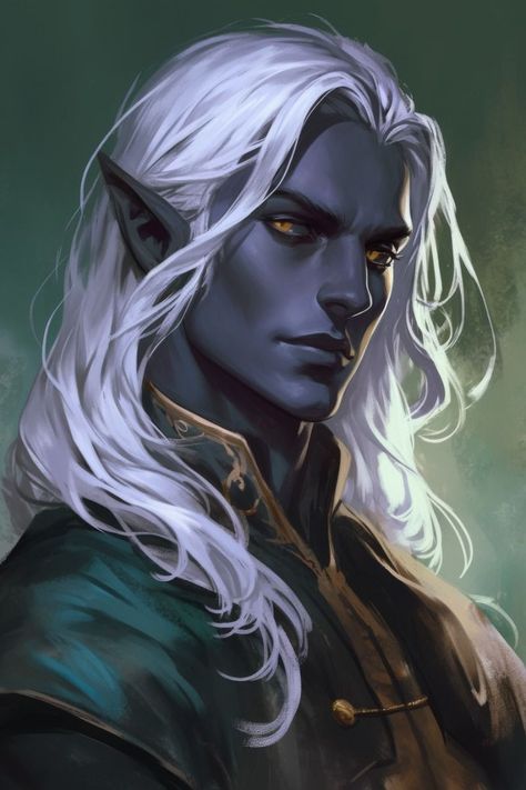 Drow Wizard Male, Drow Male Art, Dnd Character Art Male, Dark Elf Male, Drow Wizard, Drow Dnd, Wizard Portrait, Drow Art, Elves Art