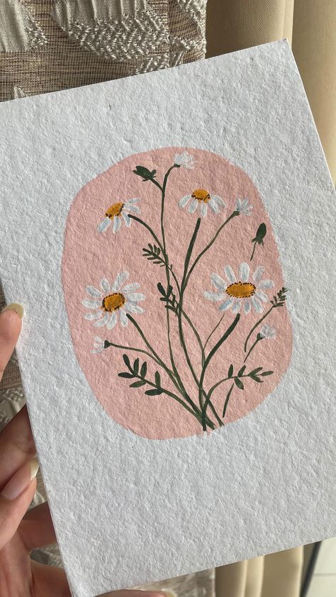 Vernika | Art & Calligraphy | Floral abstract, do you like it?🥹🥰 Used @miyahimi.in @thooviarts.retail @thoovi.arts gouache paints 😚😍 #daisy #painting #reels 😌 daisy... | Instagram Boho Simple Painting Ideas, Floral Paintings On Canvas Easy, Painting Daisy Easy, Paint Daisy Easy, Acrylic Flowers Easy, How To Paint Daisies, Flowers Acrylic Painting Easy, Daisy Painting Tutorial, Canvas Painting Ideas Flowers