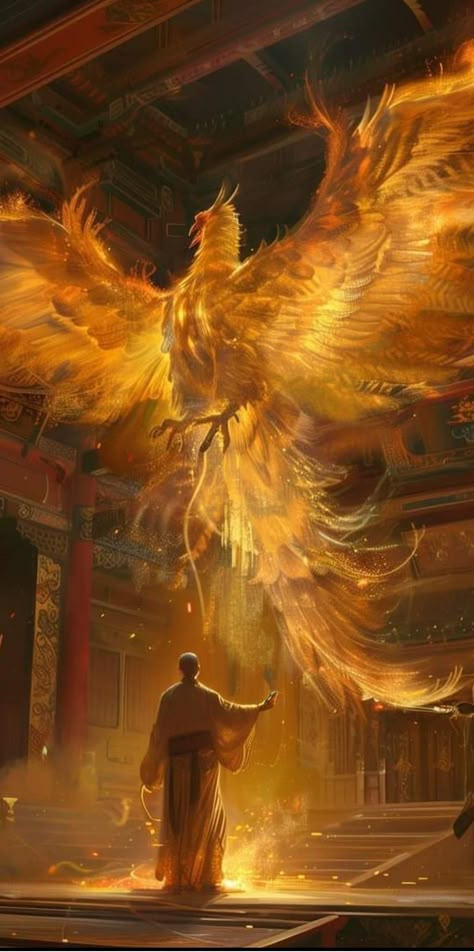 Golden Phoenix, Phoenix Artwork, Phoenix Art, Arte Fantasy, 판타지 아트, Angel Art, Beautiful Fantasy Art, Generative Art, Magical Creatures