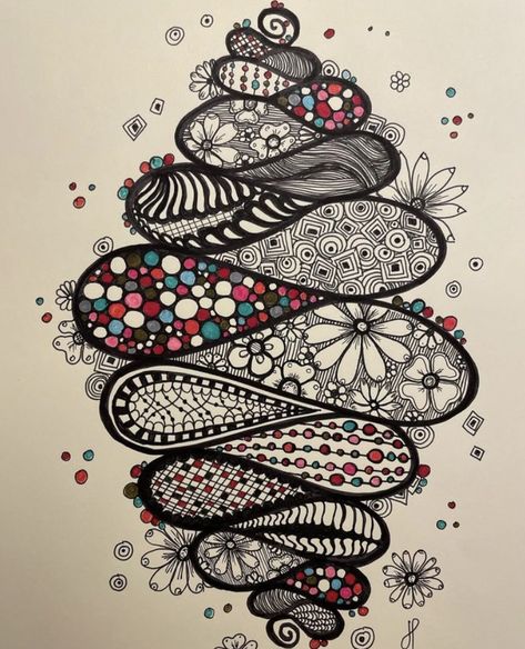 Pen Sketch Doodles, Sketch Book Ideas Doodles Art Journals, Dessin Doodle Art, Fine Line Doodles, Rolly Polly Drawing, Thanksgiving Zentangle Patterns, Zendoodle Art Zen Tangles, Zentangle Drawings Ideas, Zentagle Drawing Tree