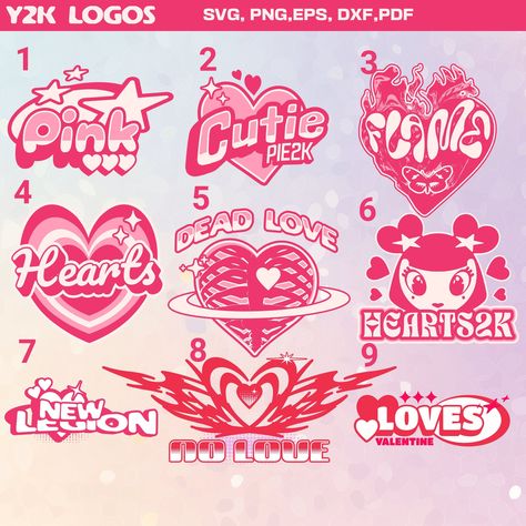 Top Diets for Your Health Fake Logos Design, Y2k Business Name Ideas, Name Graphic Design, Id Graphic Design, Cute Brand Names, Yk2 Logo, Cute Logo Ideas, Personal Logo Ideas, Y2k Valentines