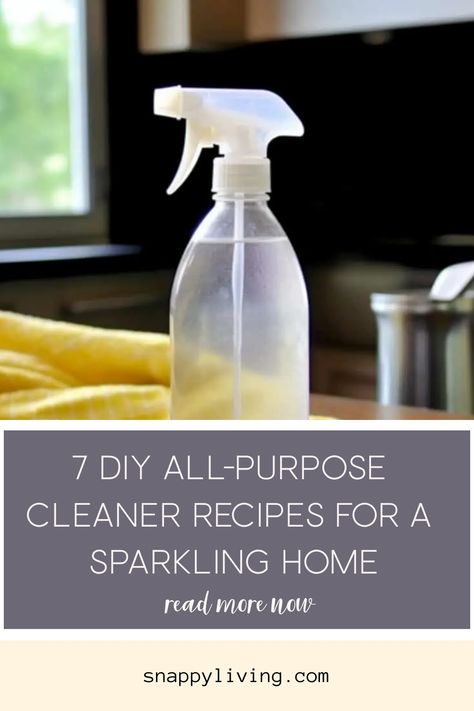 Want to make your own all-purpose cleaner? Take a look at these DIY recipes. These are simple, effective,budget-friendly and eco-friendly too! Simple Home Recipes, Diy Cleaning Solutions Recipes, Diy All Purpose Cleaner Disinfectant, Homemade Multipurpose Cleaner, All Natural All Purpose Cleaner, All Purpose Cleaner Diy, Natural All Purpose Cleaner, Diy Carpet Stain Remover, Homemade All Purpose Cleaner