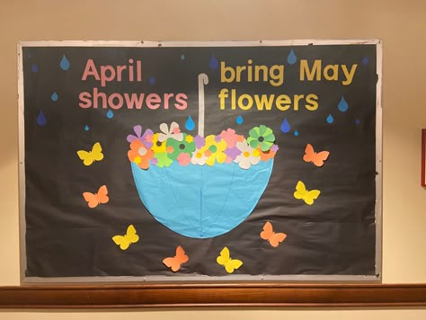 April Showers Bring May Flowers Bulletin Board, April Showers Bulletin Board, April Showers Bring May Flowers Craft, April Showers Bring May Flowers Bulletin, April Showers Bring May Flowers, 5th Grade Activities, Elementary Bulletin Boards, April Activities, Bullentin Boards