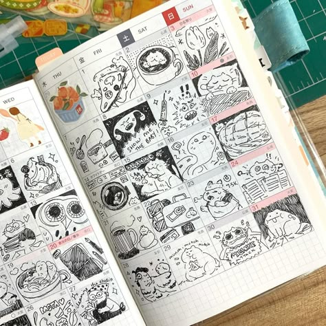 Cute Planner Doodles, Doodles In Journals, Hibonichi Techno Page Ideas, Hobonichi Techno Layout Ideas, Hobonichi Techo Ideas, Hobonichi Techo Layout, Hobonichi Journaling Ideas, Hobonichi Sketchbook, Hobonichi Layout Ideas