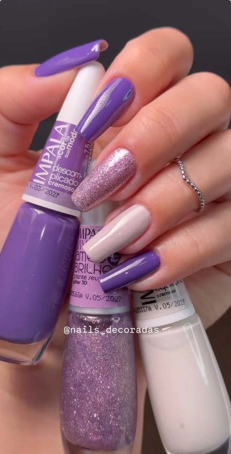 Purple Glitter Nails, Ombre Nails Glitter, Nails Now, Blush Nails, Snowflake Nails, Luxury Nails, Nail Designs Spring, After Hours, Purple Nails